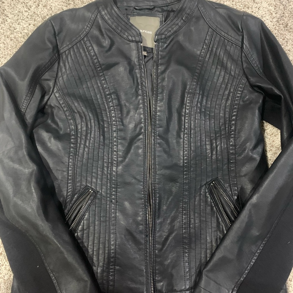 Maurices Quilted Black Leather Jacket